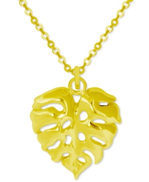 image of Kona Bay Palm Frond Pendant Necklace in Gold-Plate, 16