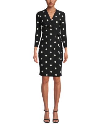 Anne klein shop black wrap dress