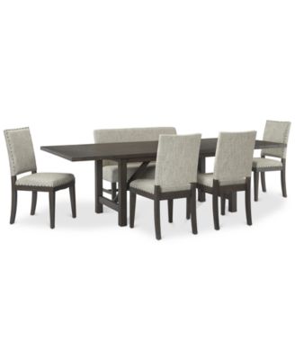 Parker Mocha Dining Furniture, 6-Pc Set (Table, 4 Side Chairs & Bench), Created for Macy's
