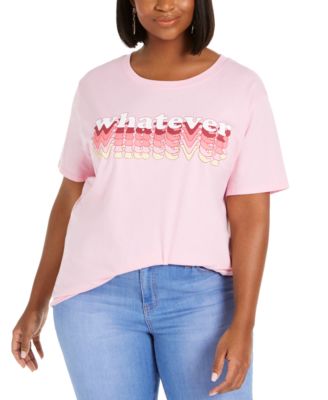 Mighty Fine - Trendy Plus Size Cotton Whatever Graphic T-Shirt