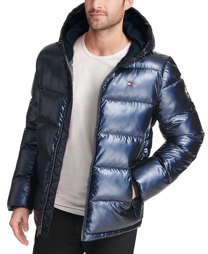 Tommy Hilfiger Men's Pearlized Performance Hooded Puffer Coat - Macy's