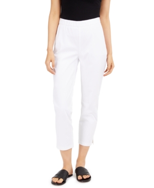 EILEEN FISHER TWILL PULL-ON ANKLE PANTS, REGULAR & PETITE SIZES