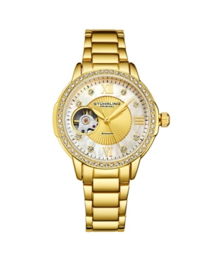 image of Stuhrling Women-s Gold Tone Stainless Steel Bracelet Watch 36mm
