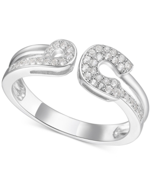 image of Diamond Horseshoe Cuff Ring (1/5 ct. t.w.) in Sterling Silver