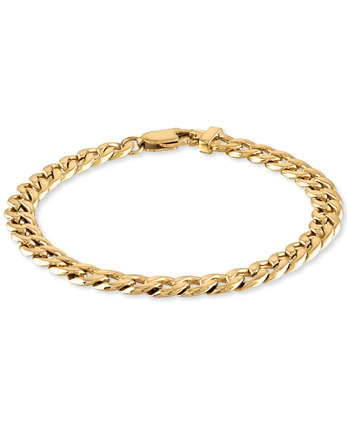 Esquire Men's Jewelry Curb Link Chain Bracelet in Gold-Tone Ion-Plated Stainless Steel, Created for Macy's ( Also available in Stainless Steel)