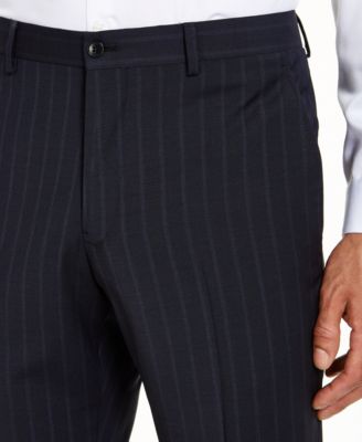 A|X Armani Exchange Armani Exchange Men's slim-Fit Navy Blue Pinstripe Wool Suit Pants, Created for Macy's