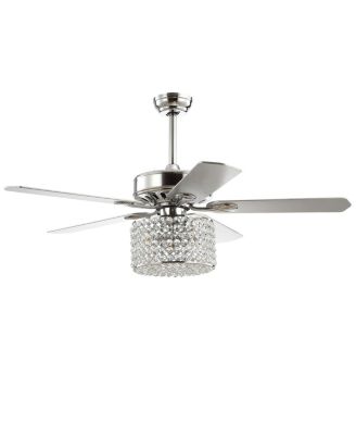 Brandy 52" 3-Light Crystal Prism Drum Led Ceiling Fan with Remote