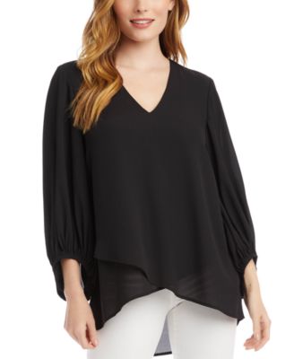 Karen Kane - Crossover Hem Blouson-Sleeve Top