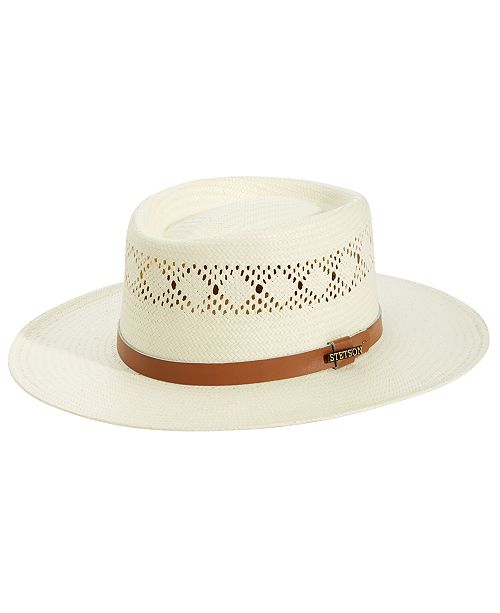 Stetson Men S Brentwood Straw Hat Reviews Hats Gloves Scarves Men Macy S