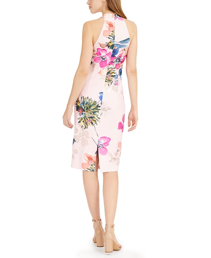 Trina Turk High-Neck Floral Sheath Dress - Macy's