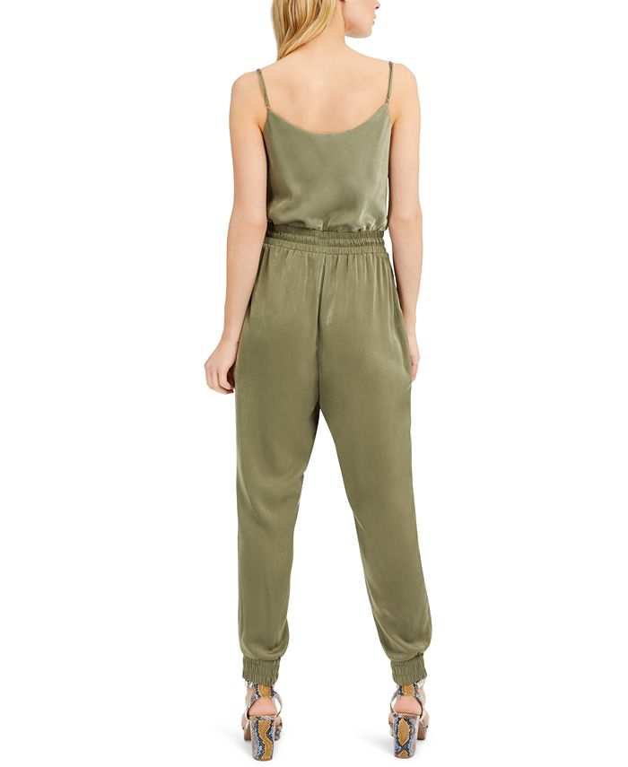 Bar III Satin Jogger Jumpsuit, Created for Macy's & Reviews Pants