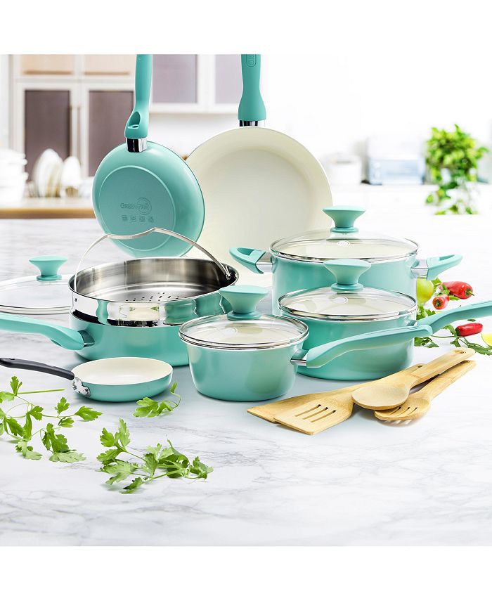 GreenPan Rio Ceramic Nonstick 16Pc. Set & Reviews Cookware Kitchen