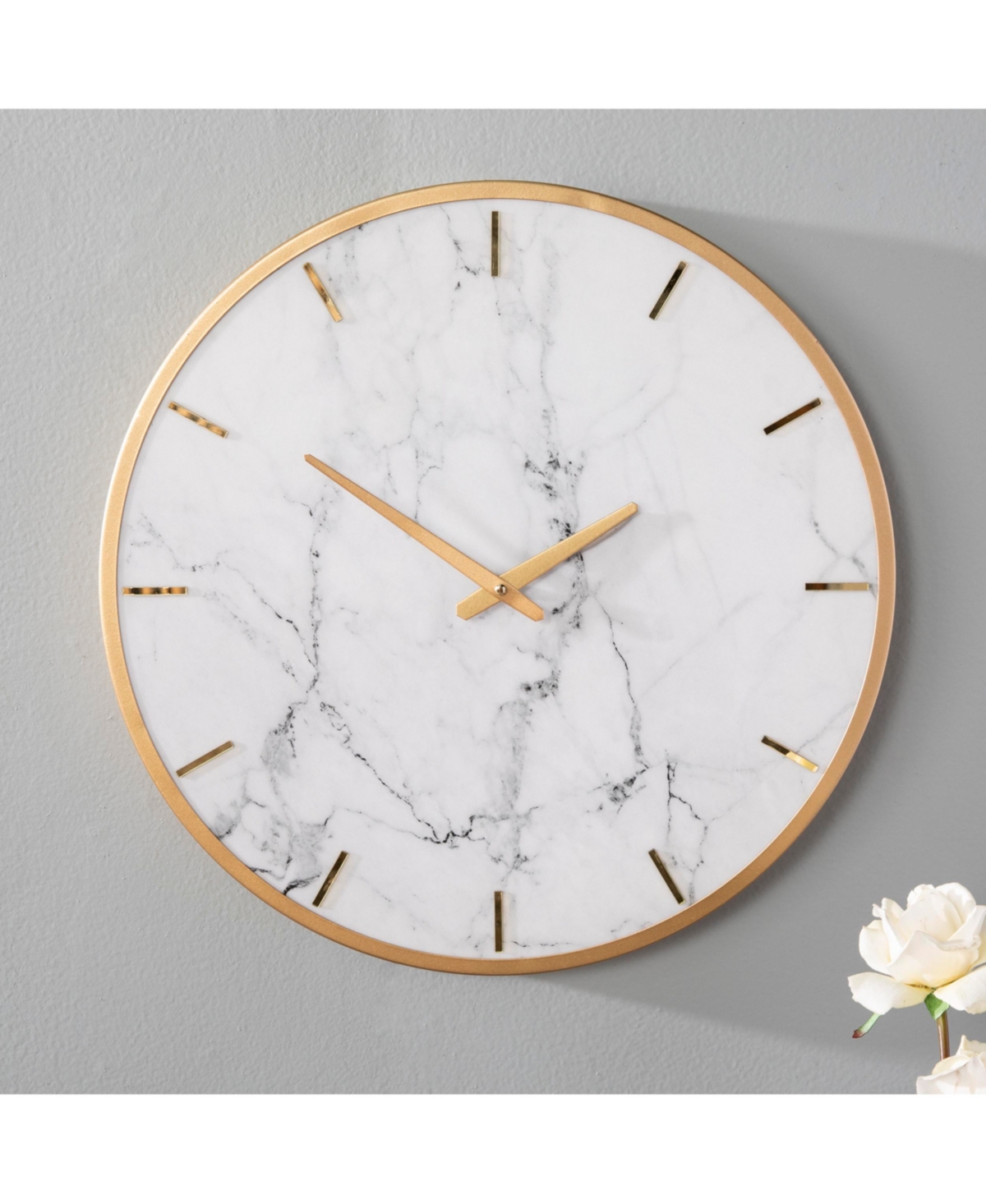 Southern Enterprises Arari Decorative Wall Clock - Gold, Gray Veining