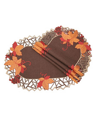 Manor Luxe Harvest Hues Embroidered Cutwork Fall Placemats - Set of 4 ...