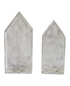 Stratton Home Decor House Candleholder, Set Of 2 In White