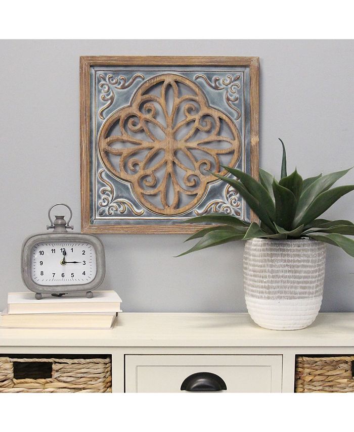 Stratton Home Décor Stratton Home Decor Wood and Metal Square Wall