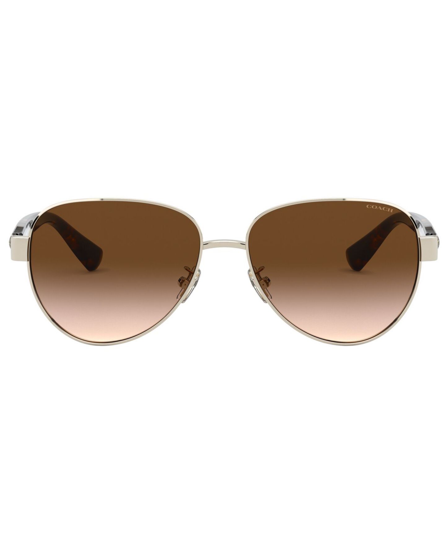 Женские солнцезащитные очки COACH Sunglasses, HC7111, цвет: Блестящий золотой / Коричневый градиентный — фото 2