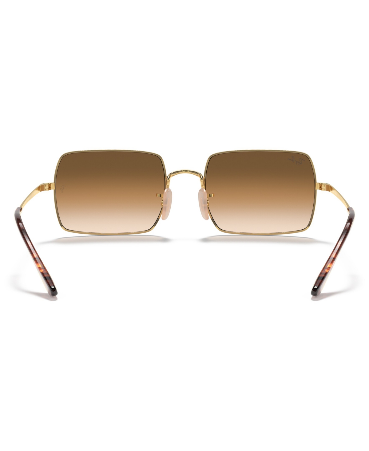 Ray Ban Rectangle 1969 Light Brown Gradient Unisex Sunglasses Rb1969 914751 54 In Gold,clear Gradient Brown