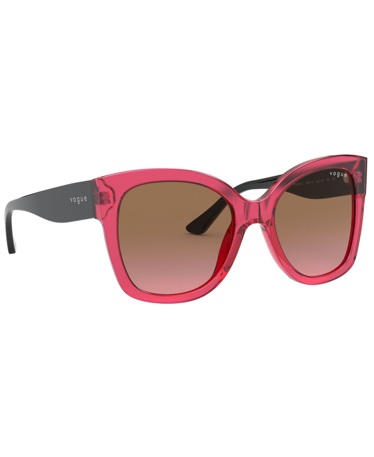 Женские солнцезащитные очки Vogue Eyewear Sunglasses, VO5338S, цвет: Прозрачный вишнёвый / Фиолетовый градиентный коричневый — фото 3
