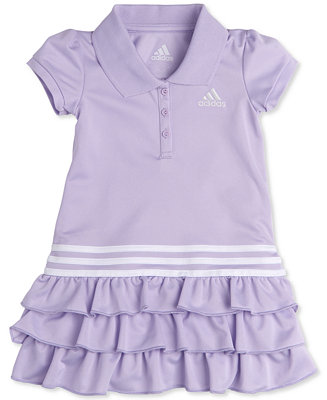 adidas Little Girls Tiered Ruffle Polo Dress - Macy's
