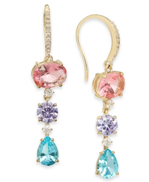 image of Eliot Danori Glass Stone Triple Drop Earrings, Created for Macy-s