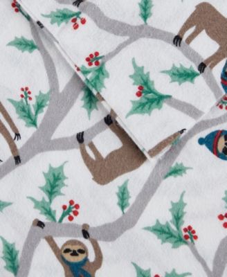 Novelty Printed Cotton Flannel 4-Pc. Sheet Set, Full