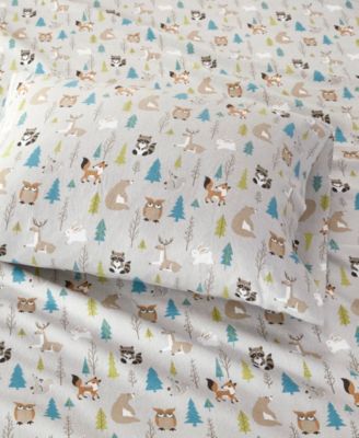Novelty Printed Cotton Flannel 4-Pc. Sheet Set, King