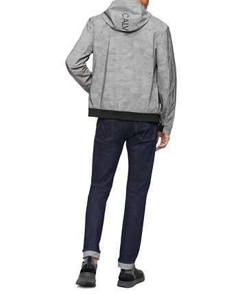 Calvin klein men's reflective camouflage shop hooded jacket