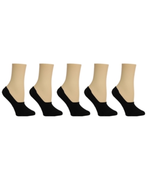 image of Steve Madden Women-s Solid Foot Liner Socks, Pack of 5
