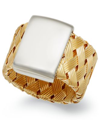 The Fifth Season by Roberto Coin - The Fifth Season By Roberto Coin 18k Gold over Sterling Silver Ring, Woven Ring
