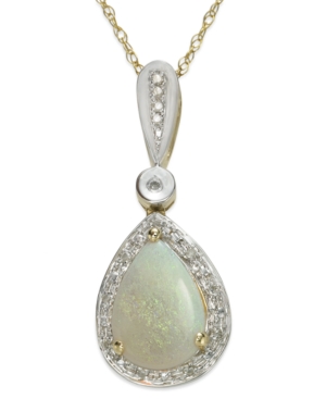 image of Opal (7/8 ct. t.w.) and Diamond (1/10 ct. t.w.) 18