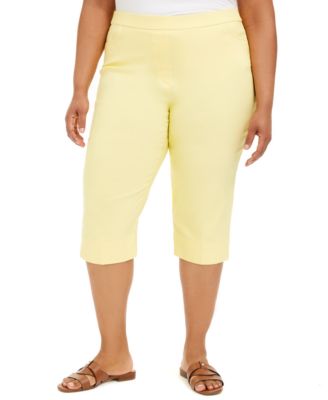 plus size yellow capris