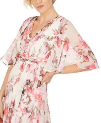 Adrianna Papell Floral-Print Chiffon Gown