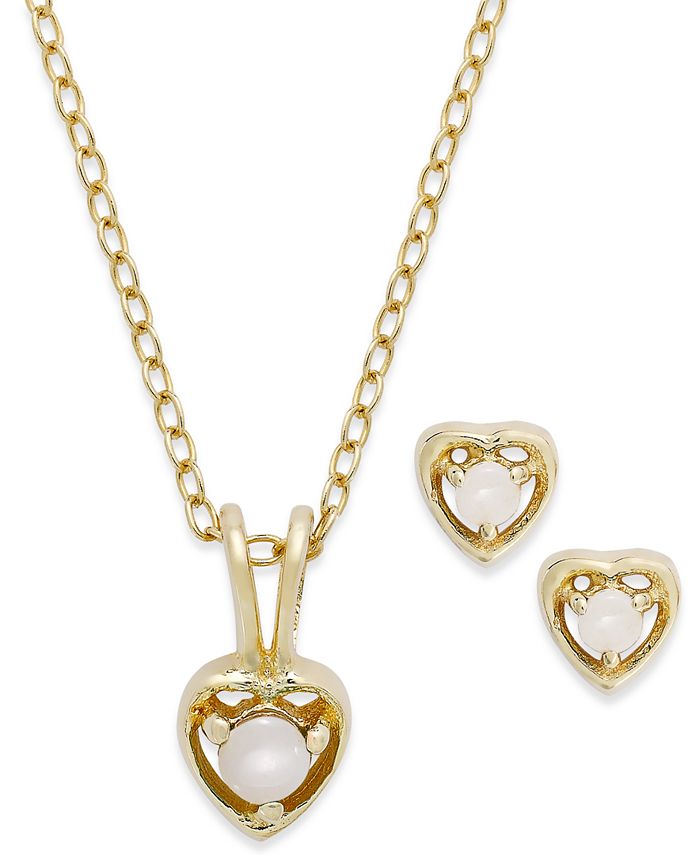 Macy's Children's 18k Gold over Sterling Silver Necklace and Earrings