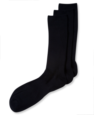 image of Perry Ellis Men-s 3-Pk. C-Fit Non-Binding Comfort Crew Socks
