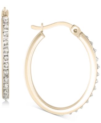 Photo 1 of Giani Bernini Diamond Accent Oval Earrings in 18k Gold-Plated Sterling Silver, Created for Macy's