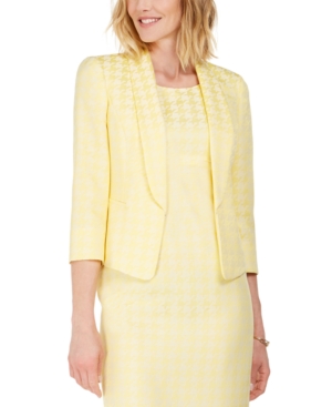 Kasper Shawl-Collar Houndstooth Jacquard Jacket