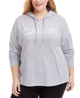 Calvin Klein Plus Size Waffle-Knit Logo Hoodie Macy's