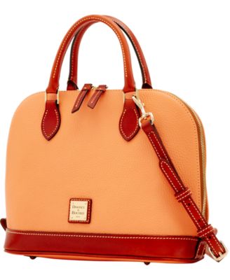 Dooney & Bourke Pebble Leather Zip Zip Satchel - Macy's