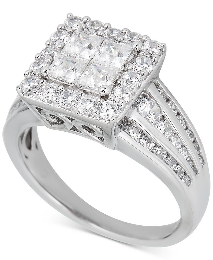Macy's - Diamond Princess Engagement Ring (2 ct. t.w.) in 14k White Gold