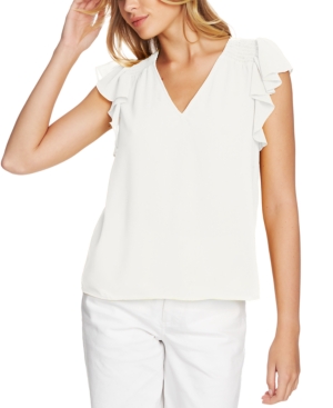 image of 1.state Smocked-Shoulder Ruffled Top