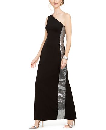 Vince Camuto Sequin One-Shoulder Gown - Macy's