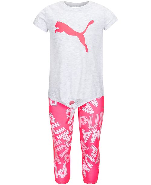 Puma Toddler Girls 2 Pc Athletic Top Printed Leggings Set