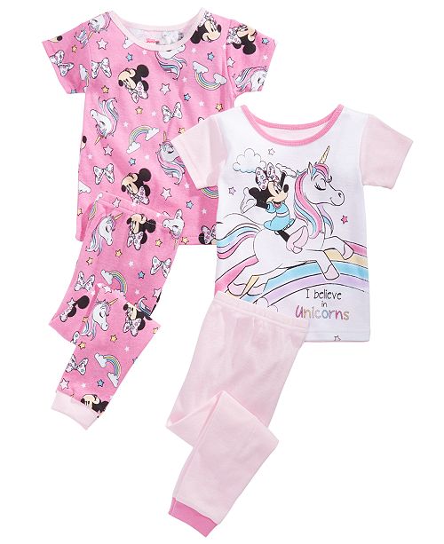 Disney Toddler Girls 4 Pc Minnie Mouse Pajama Set Reviews Pajamas Kids Macy S