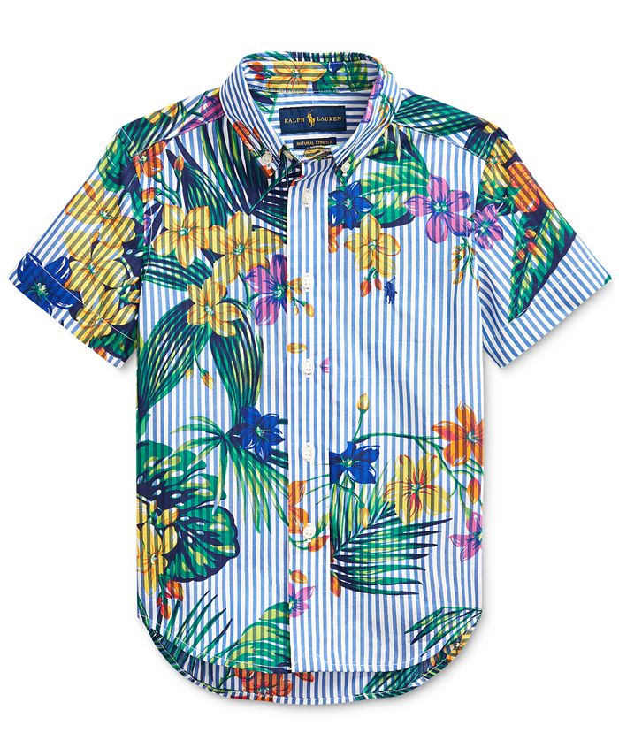 Polo Ralph Lauren Little Boys Floral Striped Cotton Shirt Macy s