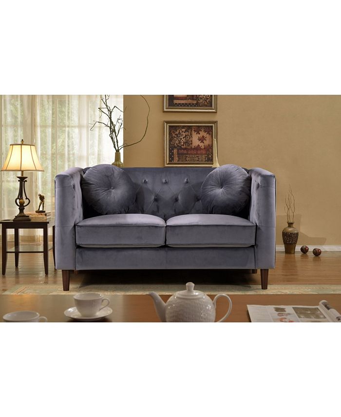 Us Pride Furniture Kitts Classic Chesterfield Loveseat Macy's