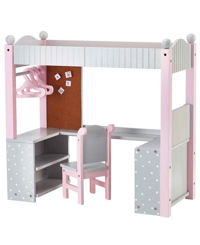 Olivia's Little World Polka Dots Princess College Dorm Double Bunk Desk