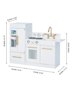 Teamson Kids - Little Chef Chelsea Modern Play Kitchen - White / Gold