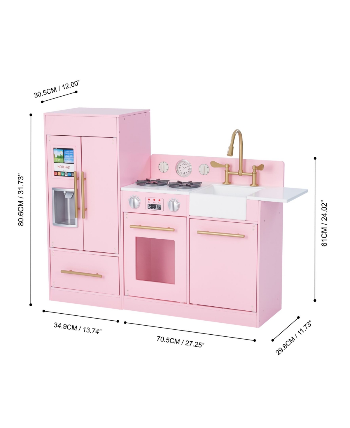 Teamson Kids' Little Chef Chelsea Modern Play Kitchen In Pink