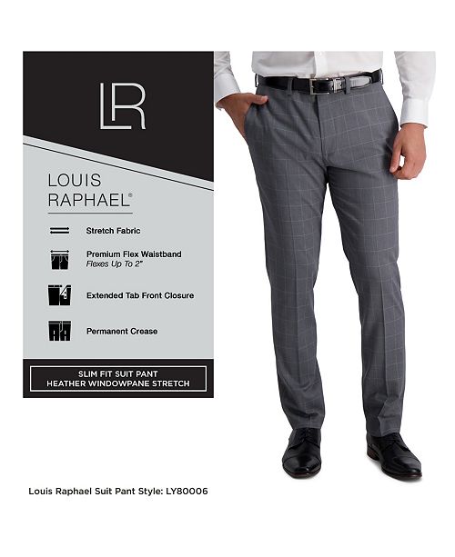 Kenneth Cole REACTION Herren Slim Fit Dress Pant – Stretch Windowpane Hose, Flache Front, Klassisch Für Business & Anlässe